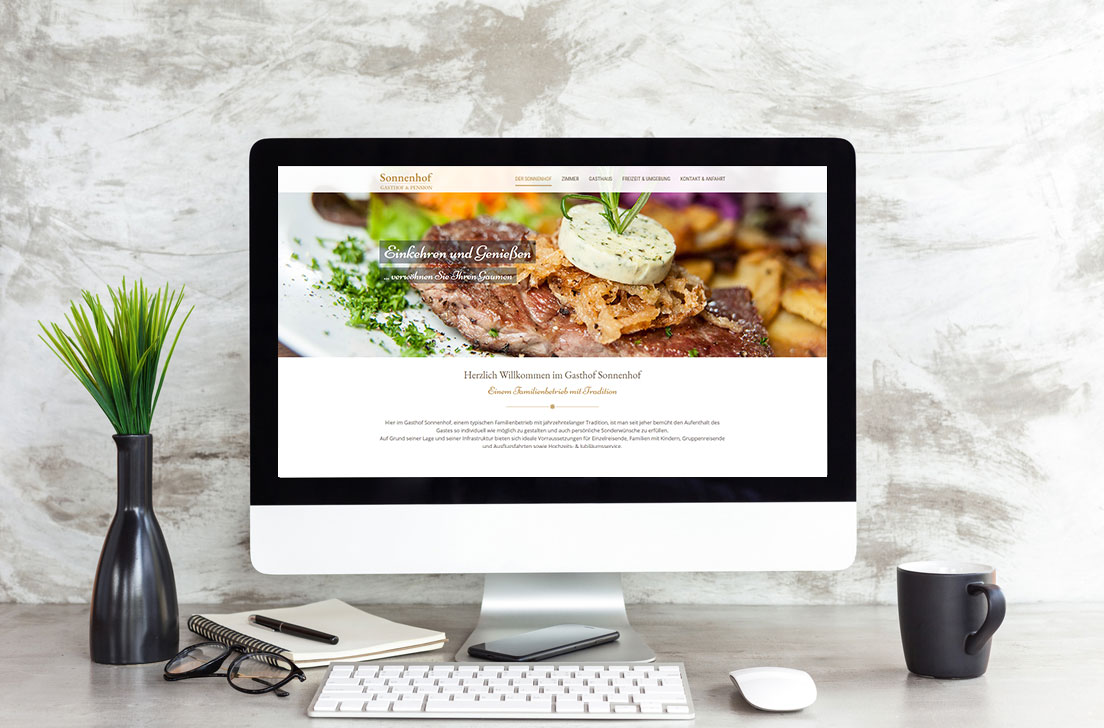 Referenz Homepage Relaunch Gasthof Sonnehof