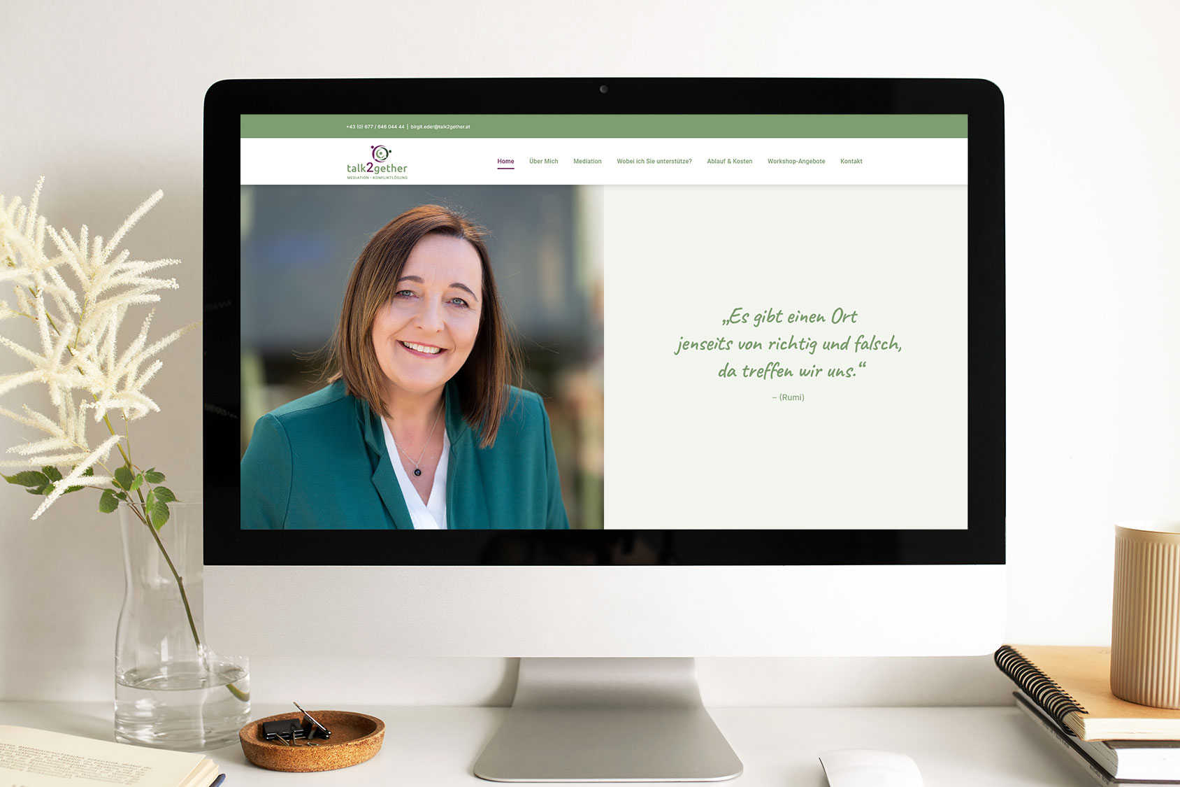 Webdesign für Birgit Eder – talk2gether