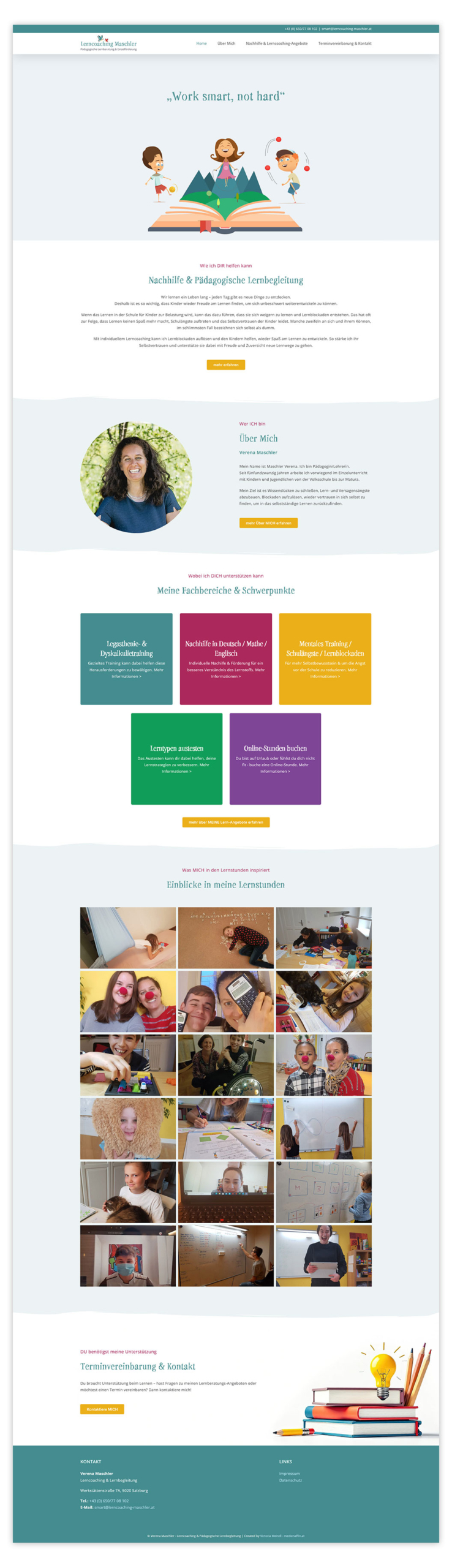 Website-Mockup - Webdesign für Lerncoaching - Verena Maschler